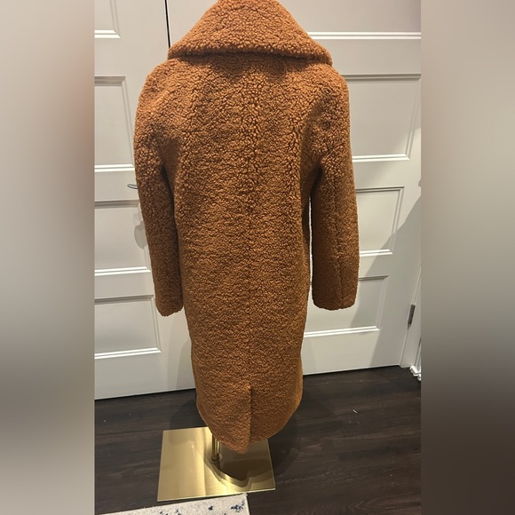 J.Crew Sz S Womens Double Breasted Coat Teddy Sherpa Adobe Clay Topcoat $268! - Picture 2 of 3